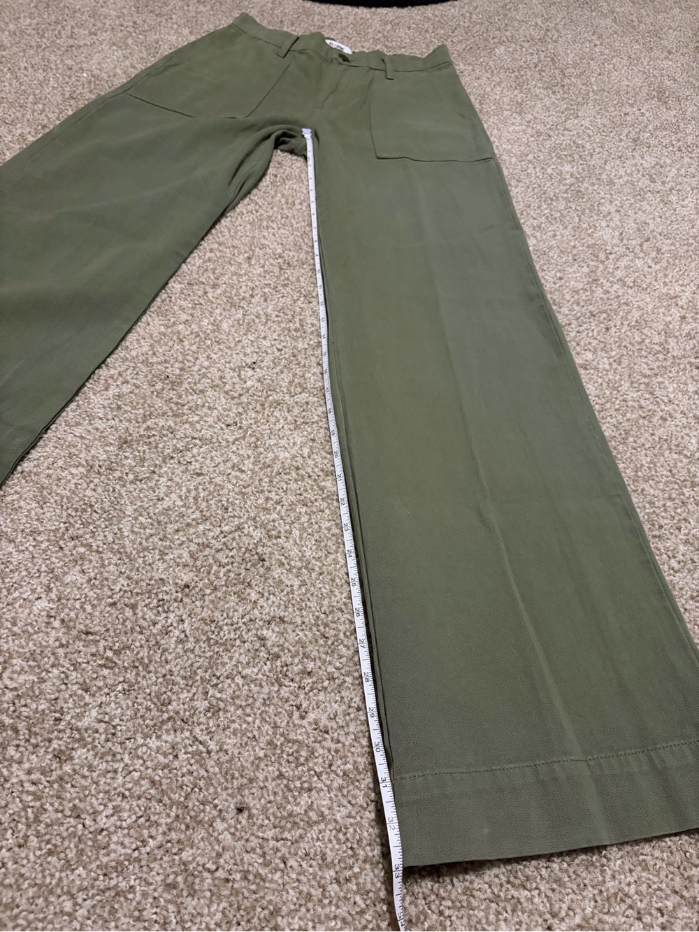 NWT RE/DONE Baker Pant Bayleaf Green Utility Wide Leg Size 24 MSRP $350 - Picture 4 of 6